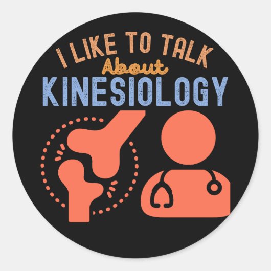 Sticker Rond J'aime parler de kinésiologie (Devant)
