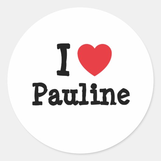 Sticker Rond J'aime Pauline coeur T-shirt (Devant)