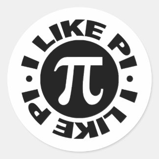 Sticker Rond J'Aime Pi