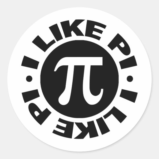 Sticker Rond J'Aime Pi (Devant)