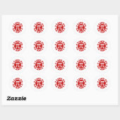Sticker Rond J'Aime Pi (Feuille)