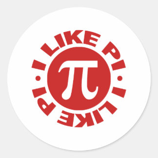 Sticker Rond J'Aime Pi