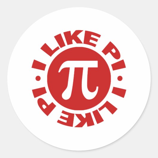 Sticker Rond J'Aime Pi (Devant)