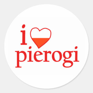 Sticker Rond J'aime Pierogi