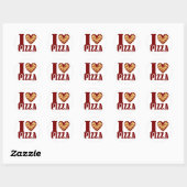 Sticker Rond J'aime Pizza (Feuille)