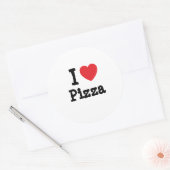 Sticker Rond J'aime Pizza coeur T-shirt (Enveloppe)