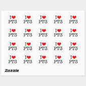 Sticker Rond J'aime PT3 (Feuille)