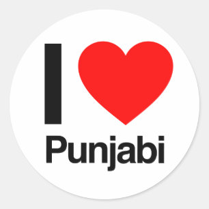 Sticker Rond j'aime punjabi