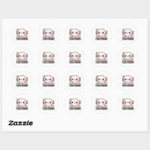 Sticker Rond J'Aime Que Vous Aimez ! Cute Axolotl Love Pun (Feuille)