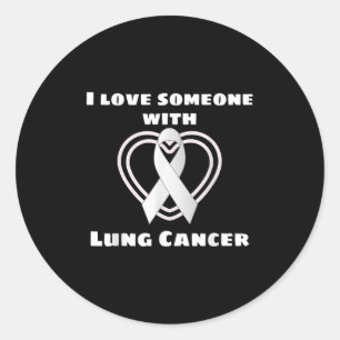 Sticker Rond J'Aime Quelqu'Un Avec Le Cancer Du Poumon Soutien
