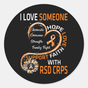 Sticker Rond J'aime quelqu'un avec RSD CRPS Sensibilisation tou
