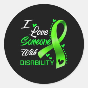 Sticker Rond J'Aime Quelqu'Un Qui Connaît Le Handicap