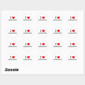 Sticker Rond J'Aime Radioactif (Feuille)
