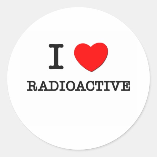 Sticker Rond J'Aime Radioactif (Devant)