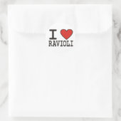 Sticker Rond J'aime Ravioli (Sac)