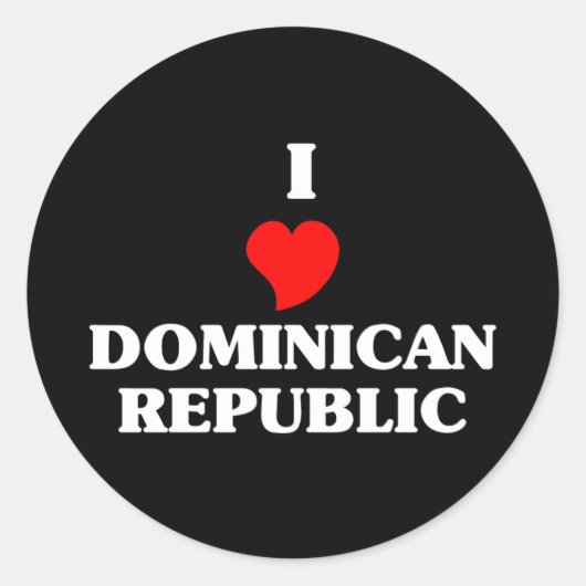 Sticker Rond J'aime République Dominicaine (Devant)