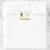 Sticker Rond J'aime Rhode Island (Sac)