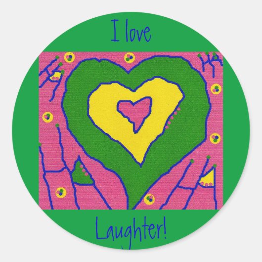 Sticker Rond J'Aime Rire ! (Devant)