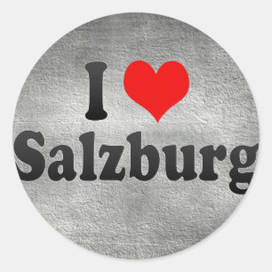 Sticker Rond J'aime Salzbourg, Autriche