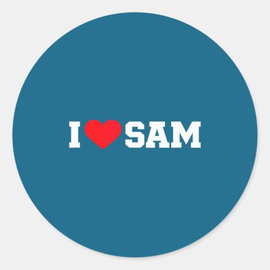Sticker Rond J'aime sam (Devant)
