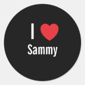 Sticker Rond J'aime Sammy (Devant)