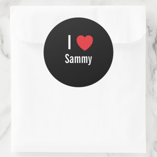 Sticker Rond J'aime Sammy (Sac)
