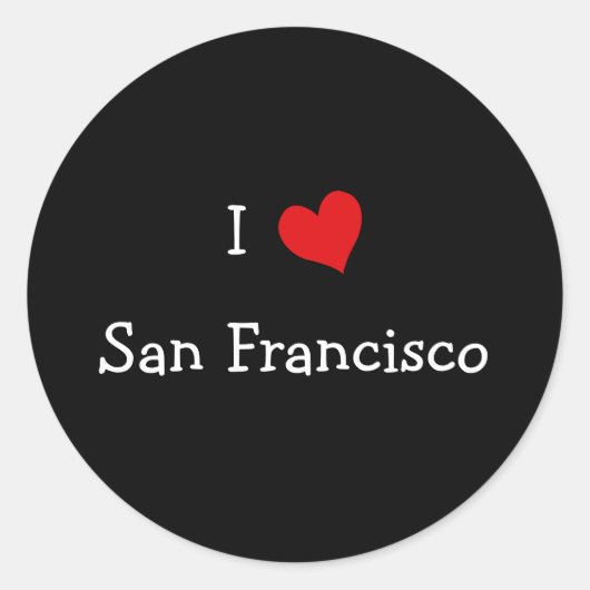 Sticker Rond J'aime San Francisco (Devant)