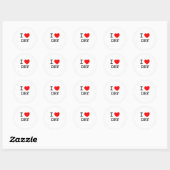 Sticker Rond J'Aime Sèche (Feuille)