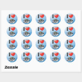 Sticker Rond J'aime sergent-major (Feuille)