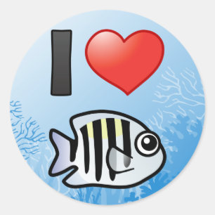 Sticker Rond J'aime sergent-major