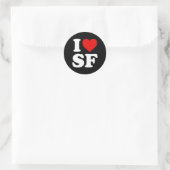 Sticker Rond J'Aime Sf San Francisco He (Sac)