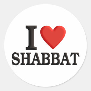 Sticker Rond J'aime Shabbat