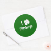 Sticker Rond J'aime (shamrock) le Jour de la Saint Patrick de (Enveloppe)