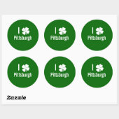 Sticker Rond J'aime (shamrock) le Jour de la Saint Patrick de (Feuille)