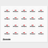 Sticker Rond J'aime Shanghai (Feuille)