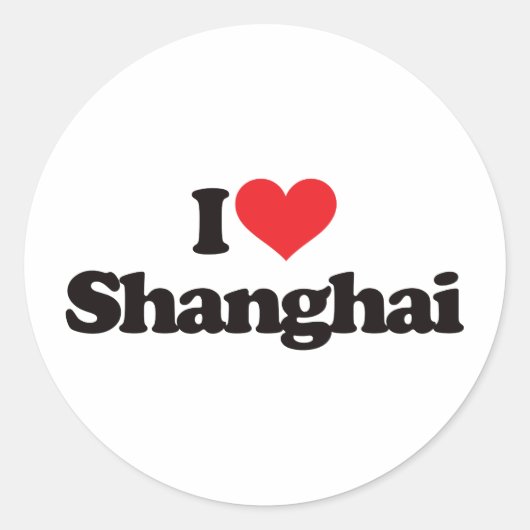 Sticker Rond J'aime Shanghai (Devant)