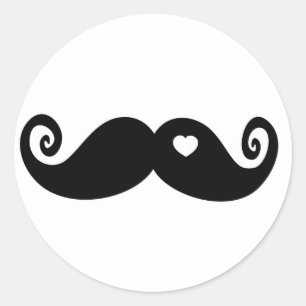 Sticker Rond J'aime simplement Moustache