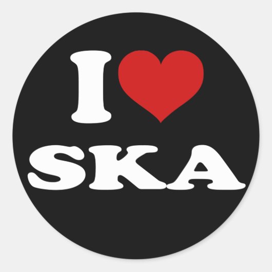 Sticker Rond J'aime Ska (Devant)