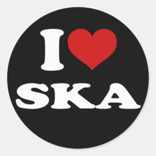 Sticker Rond J'aime Ska