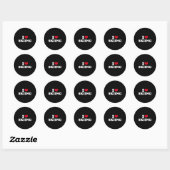 Sticker Rond J'aime skier (Feuille)