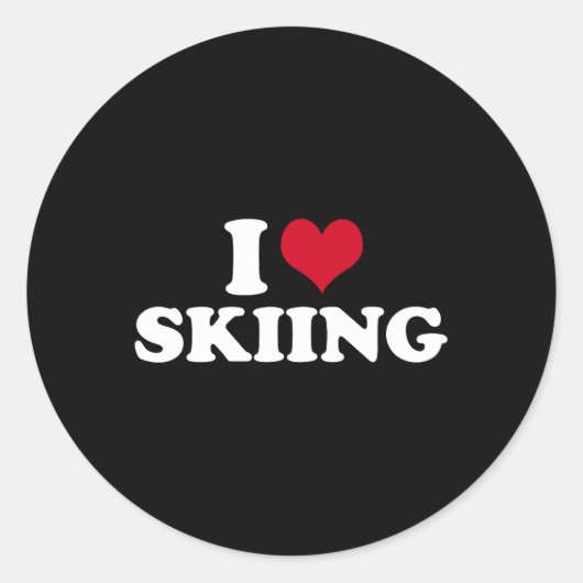 Sticker Rond J'aime skier (Devant)