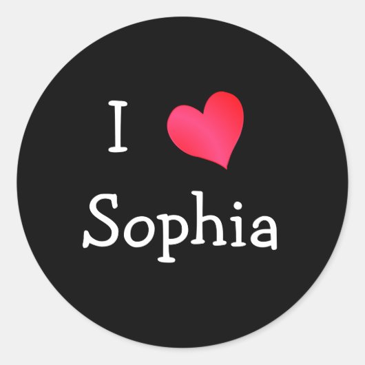 Sticker Rond J'aime Sophia (Devant)