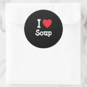 Sticker Rond J'aime Soupe coeur T-shirt (Sac)