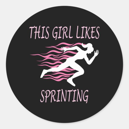 Sticker Rond J'Aime Sprint Hobby Sports Running Athletics (Devant)