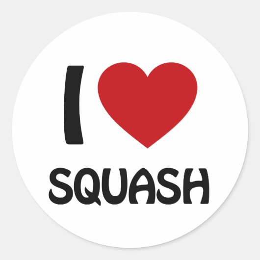Sticker Rond J'aime Squash (Devant)