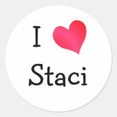 Sticker Rond J'aime Staci (Devant)