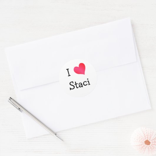Sticker Rond J'aime Staci (Enveloppe)