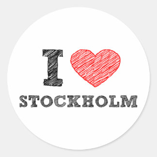 Sticker Rond J'aime Stockholm