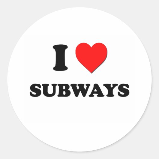 Sticker Rond J'aime Subway (Devant)