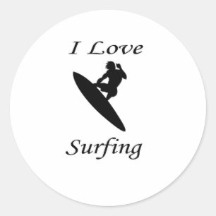 Sticker Rond J'Aime Surfer